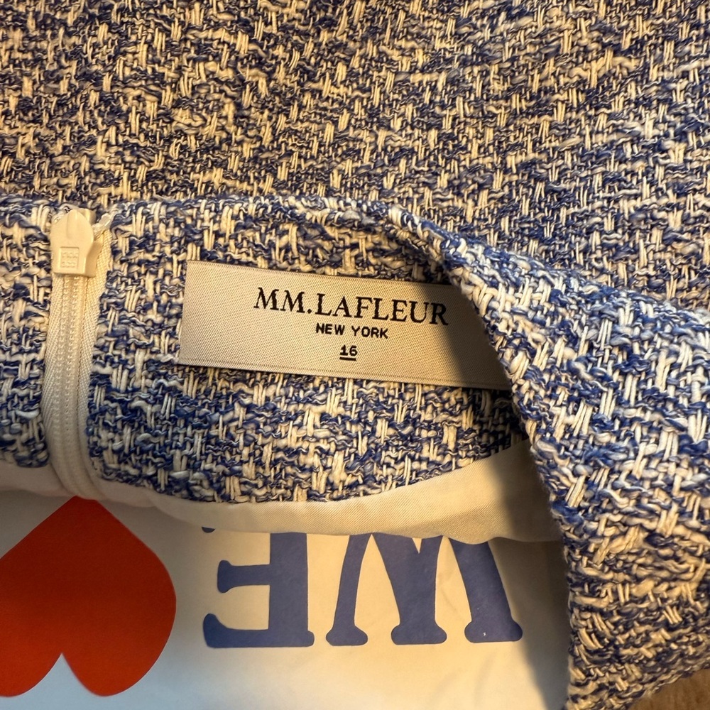 Elegant Mm Lafleur Blue Tweed Lindsay Dress - Picture 3 of 4